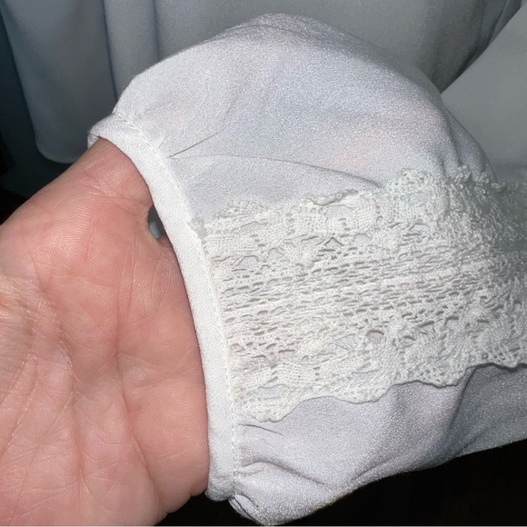 Saint Tropez West Ivory Lace Accent Blouse - Picture 7 of 15